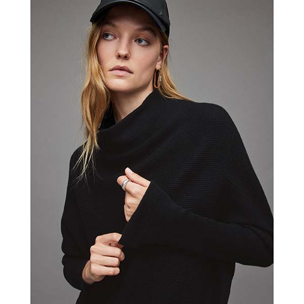 Allsaints Australia Womens Ridley Wool-Cashmere Blend Sweater Black AU70-831